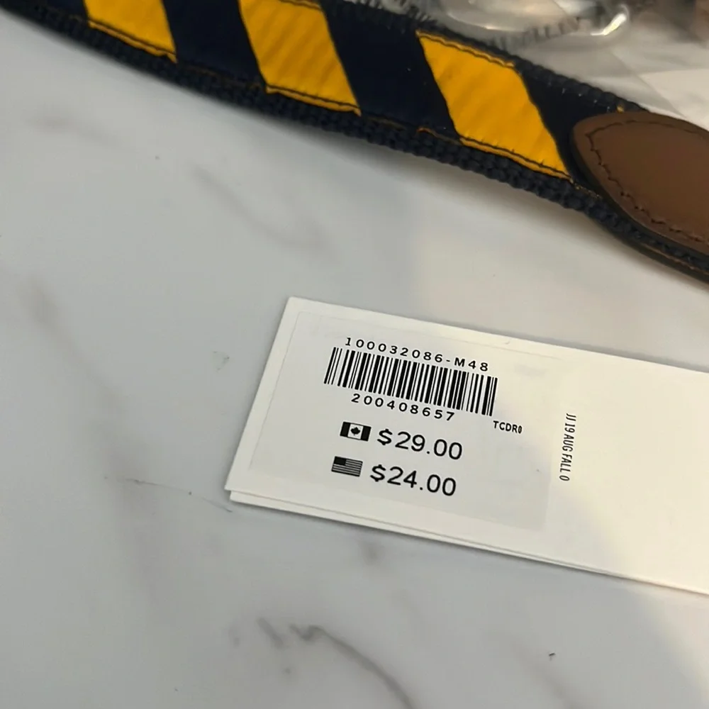 NWT Janie and Jack navy yellow striped belt